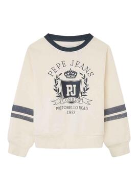 Sweat Pepe Jeans Tina Mousse Beige Fille