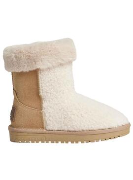 Bottines Pepe Jeans Diss Furry Beige pour Fille