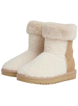 Bottines Pepe Jeans Diss Furry Beige pour Fille