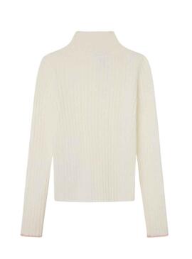 Pull Pepe Jeans Mousse Seretta Blanc pour Fille
