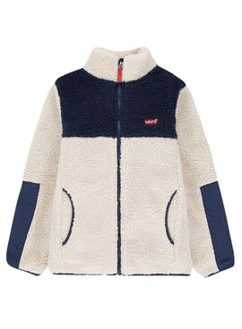 Veste Levis Sherpa Bleu Marine Blanc pour Garçon