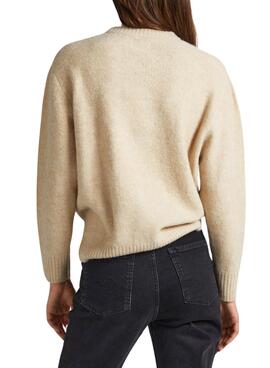 Pull Pepe Jeans Éloïse Logo Beige pour Femme