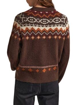 Pull Pepe Jeans Elda Brun pour Femme