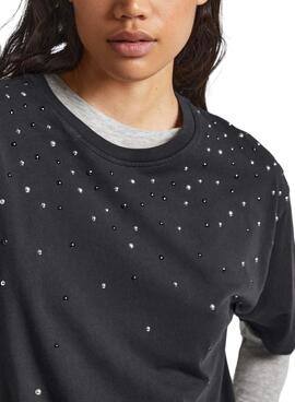 T-Shirt Pepe Jeans Cadence Noire Carrière Femme