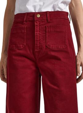 Pantalones Pepe Jeans Lexa Crop Bordeaux pour Femme