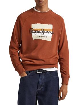 Sweat Pepe Jeans Mun Orange pour Homme