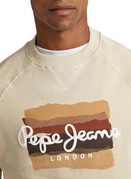 Sweat Pepe Jeans Mun Beige pour Homme