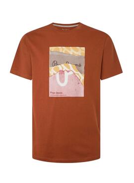 T-Shirt Pepe Jeans Kenelm Orange pour Homme