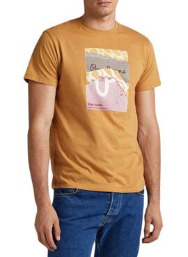 T-Shirt Pepe Jeans Kenelm Camel pour Homme