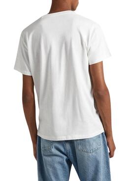 T-Shirt Pepe Jeans Kenelm Blanc pour Homme