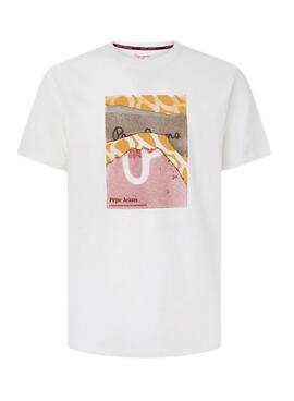 T-Shirt Pepe Jeans Kenelm Blanc pour Homme
