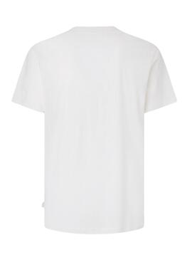 T-Shirt Pepe Jeans Kenelm Blanc pour Homme