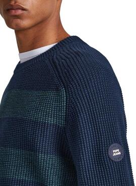 Pull Pepe Jeans Sheldon Bleu Marine pour Homme
