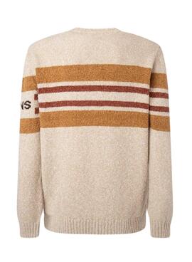 Pull Pepe Jeans Scott Beige pour Homme