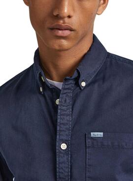 Chemise Pepe Jeans Crail Bleu Marine pour Homme