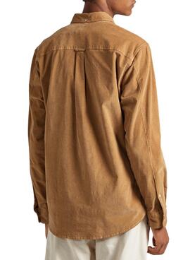 Chemise Pepe Jeans Coleford Velours côtelé Camel pour Homme