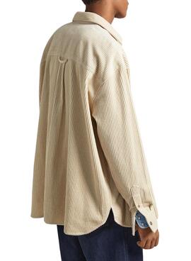 Chemise Pepe Jeans Velours côtelé Beige Devon pour Homme