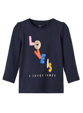 T-Shirt Name It Lovisa Bleu Marine pour Fille