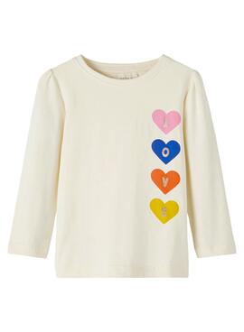 T-Shirt Name It Lovisa Blanc pour Fille