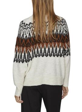 Pull Vila Vialeja Blanc pour Femme