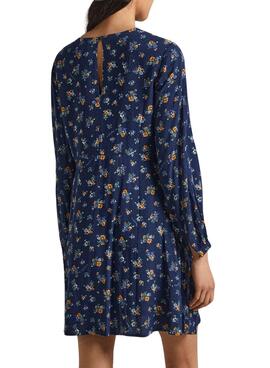 Robe Pepe Jeans Inma Flores Bleu pour Femme