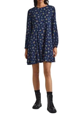 Robe Pepe Jeans Inma Flores Bleu pour Femme