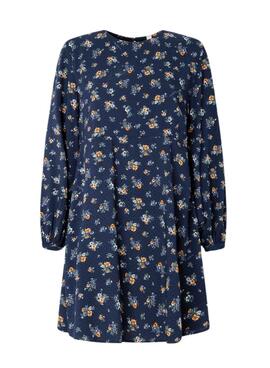 Robe Pepe Jeans Inma Flores Bleu pour Femme