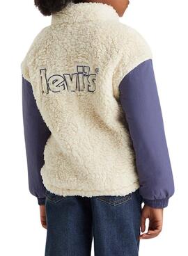 Veste Levis Sherpa Boxy Blanc Fille