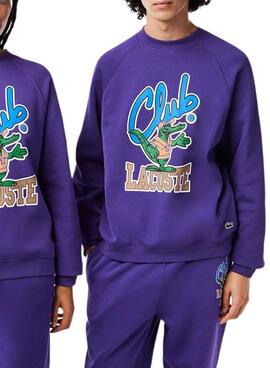 Sweat Lacoste Club Morado pour Homme Femme