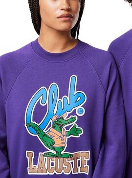 Sweat Lacoste Club Morado pour Homme Femme
