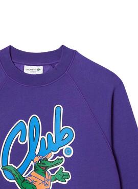 Sweat Lacoste Club Morado pour Homme Femme
