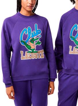 Sweat Lacoste Club Morado pour Homme Femme