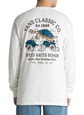 Sweat Vans Turtle Racer Blanc pour Homme