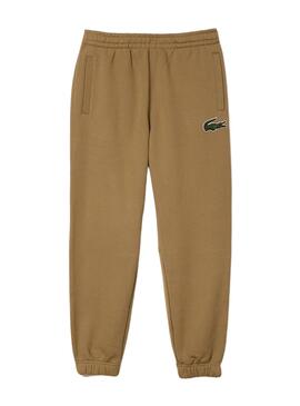 Pantalon Lacoste Logo Oversize Brun