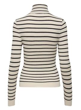Pull Only Col roulé Karol Rayures pour Femme