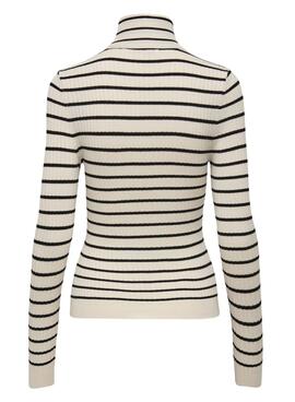 Pull Only Col roulé Karol Rayures pour Femme