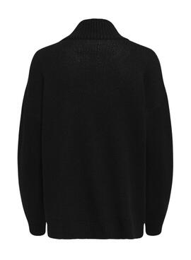 Pull Only Visière Jaquard Noire pour Femme