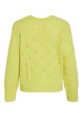 Pull Vila Col V Viokleo Jaune Femme