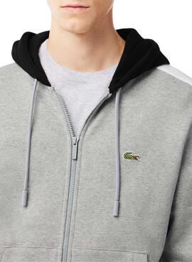 Sweat Lacoste Jogger Couleur bloc Capuche Gris