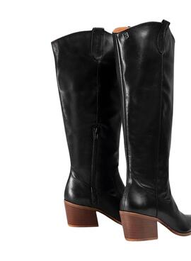 Bootss Popa Pauline Cuir Noire pour Femme