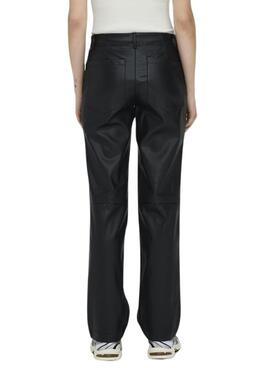 Pantalones Only Penna Idina Similicuir Noire Femme