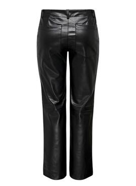 Pantalones Only Penna Idina Similicuir Noire Femme