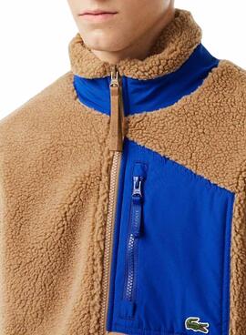 Veste Lacoste Couleur bloc Camel pour Homme