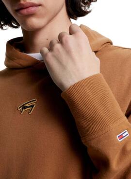 Sweat Tommy Jeans Signature Camel pour Homme