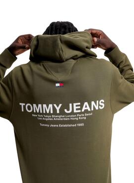 Sweat Tommy Jeans Graphic Hoodie Vert Homme