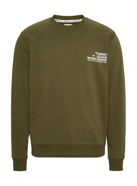 Sweat Tommy Jeans Entry Graphic Vert Homme