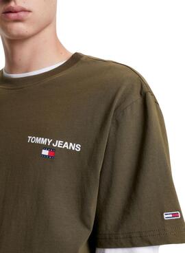 T-Shirt Tommy Jeans Linear Back Vert Homme