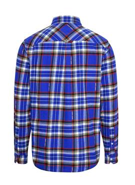 Chemise Tommy Jeans Relaxed Check Bleu Homme