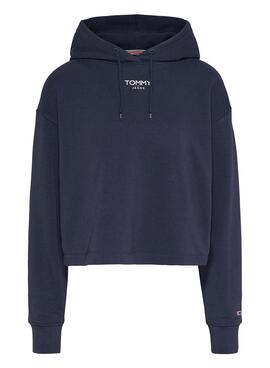 Sweat Tommy Jeans Relaxed Logo Bleu Marine Femme