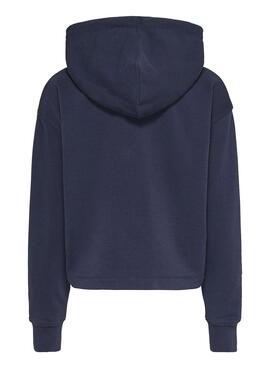 Sweat Tommy Jeans Relaxed Logo Bleu Marine Femme